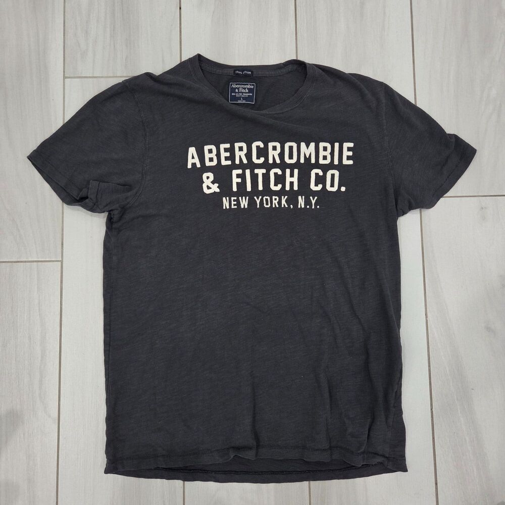 Abercrombie & Fitch New York Logo Graphic T-Shirt Charcoal Men’s L